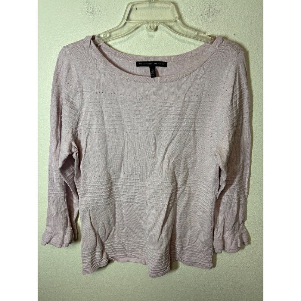White House Black Market Sweater Knit Business Casual Pink Women's Size Large